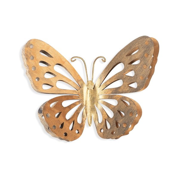 Nástenná dekorácia v zlatej farbe Wallity Butterfly