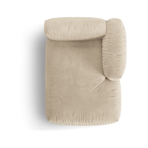 Béžový zamatový modul pohovky (pravý roh) Martina – Micadoni -image-3