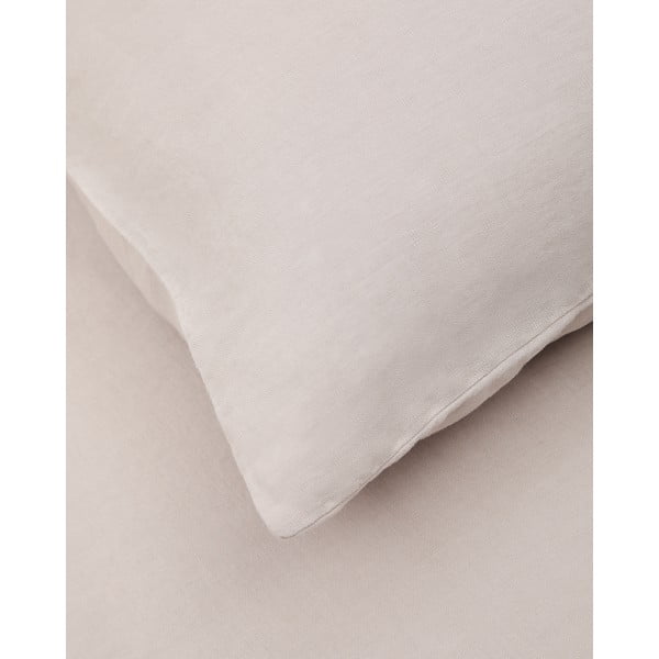 Obliečky sivobéžové na jednolôžko/predĺžené s prímesou ľanu 150x220 cm Simmel – Kave Home-image-4
