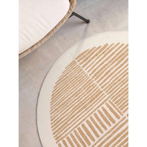 Krémovobiely/v prírodnej farbe okrúhly vnútorný a vonkajší koberec ø 200 cm Haringey Bounds – Ted Baker-image-3