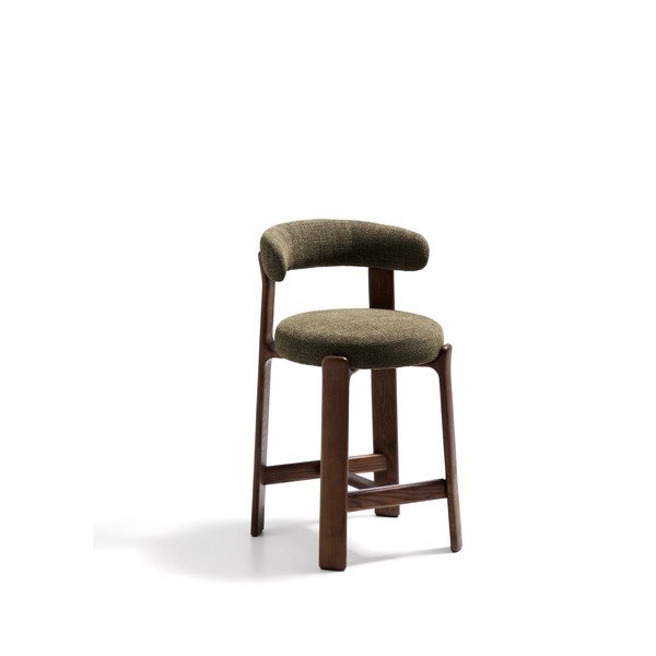 Zelená/v tmavo prírodnej farbe barová stolička z jaseňového dreva (výška sedadla 65 cm) Granite – Kave Home