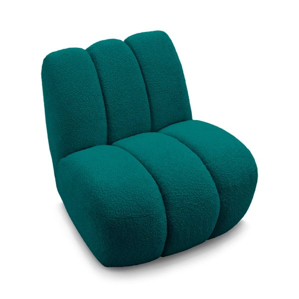 Tyrkysovomodré kreslo z textílie buklé Janissaire – Bobochic Paris-image-4