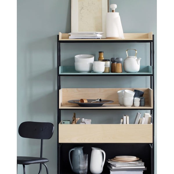 Mlynček z dubového dreva na korenie s antracitovým detailom z porcelánu Kähler Design Hammershoi, výška 13 cm-image-4