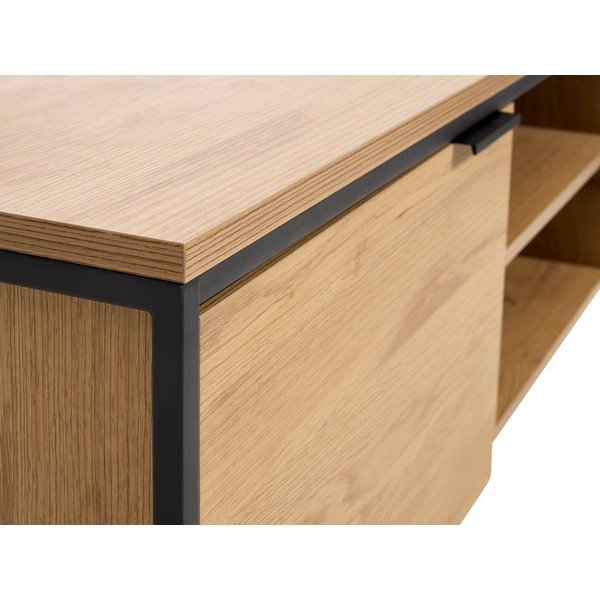 TV stolík v dekore duba v prírodnej farbe 155x55x45 cm Cesura – Unique Furniture-image-4