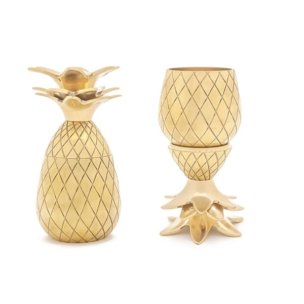 Sada 2 kalíškov v zlatej farbe W&P Design Pineapple-image-2