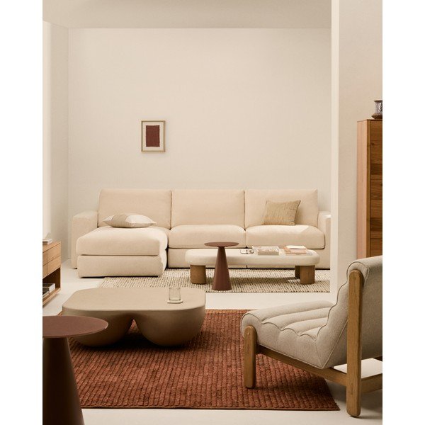 Béžová ženilková rohová pohovka (ľavý roh/s leňoškou) Alea – Kave Home-image-1