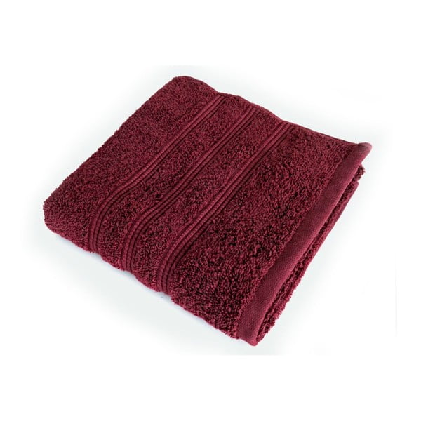 Tmavočervená osuška z česanej bavlny Irya Home Classic, 70 × 130 cm