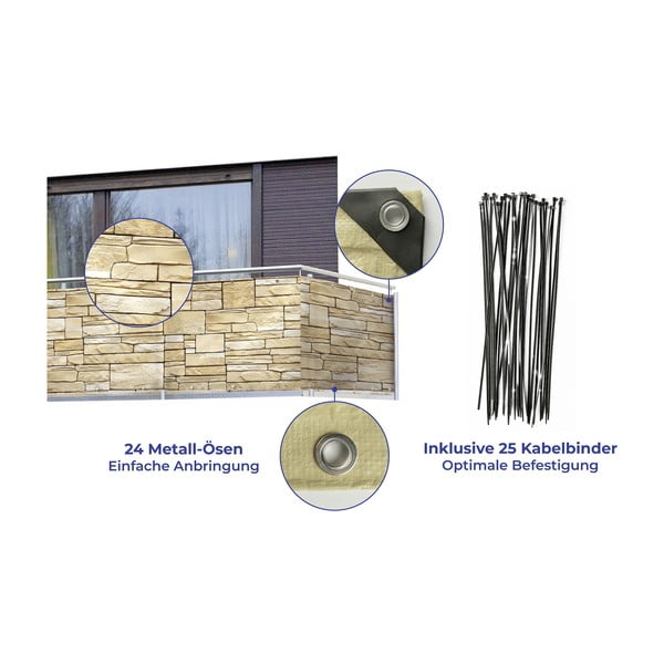 Béžová balkónová zástena 500x85 cm - Maximex-image-3