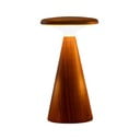LED stolová lampa v tmavoprírodnej farbe s dreveným tienidlom (výška 14 cm) Sylva – Gingko