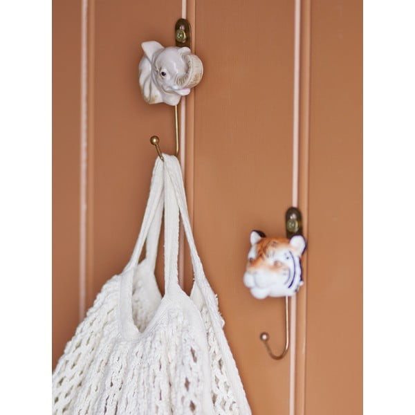 Béžový nástenný keramický háčik Nosa – Bloomingville Mini-image-1