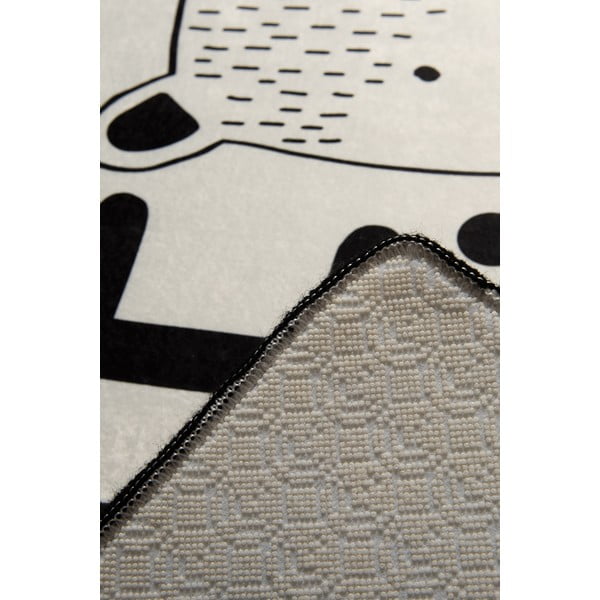Čierno-biely detský protišmykový koberec Chilam Little Bear, 100 x 160 cm-image-3
