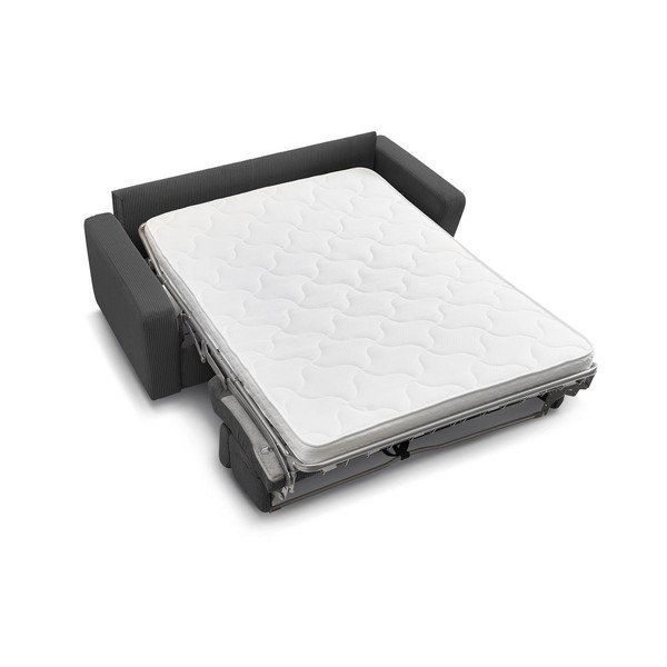 Tmavosivá menčestrová rozkladacia pohovka 195 cm Monaco – Bobochic Paris-image-4