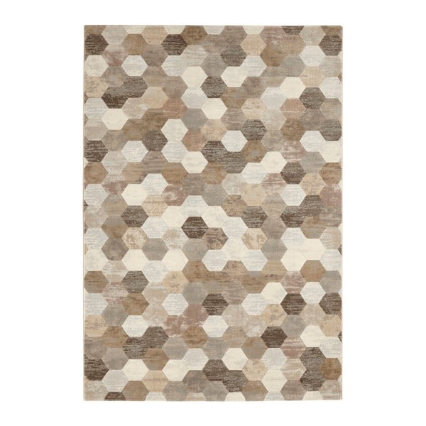Hnedo-krémový koberec Elle Decoration Arty Manosque, 120 × 170 cm