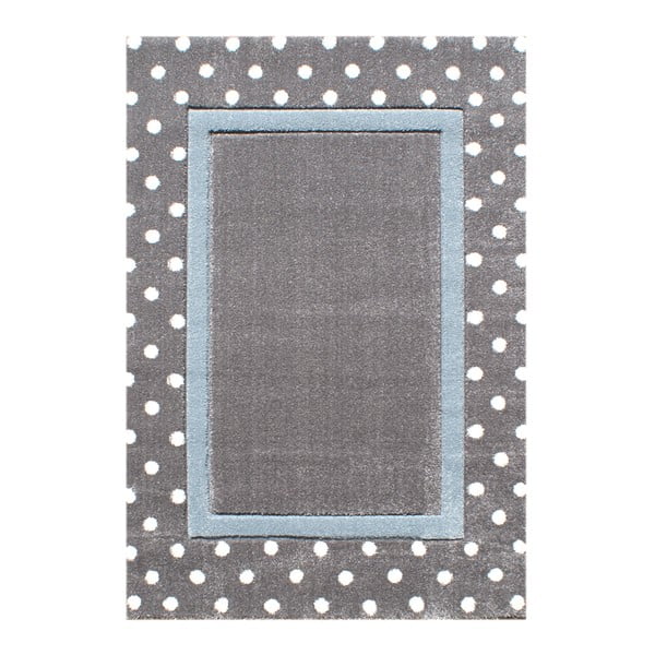 Modro-sivý detský koberec Happy Rugs Dots, 160 x 230 cm