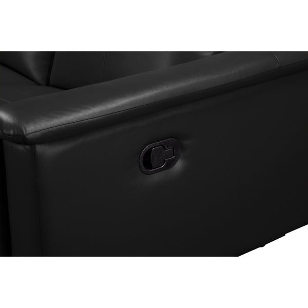Čierna pohovka z imitácie kože 222 cm Lund – Støraa-image-4
