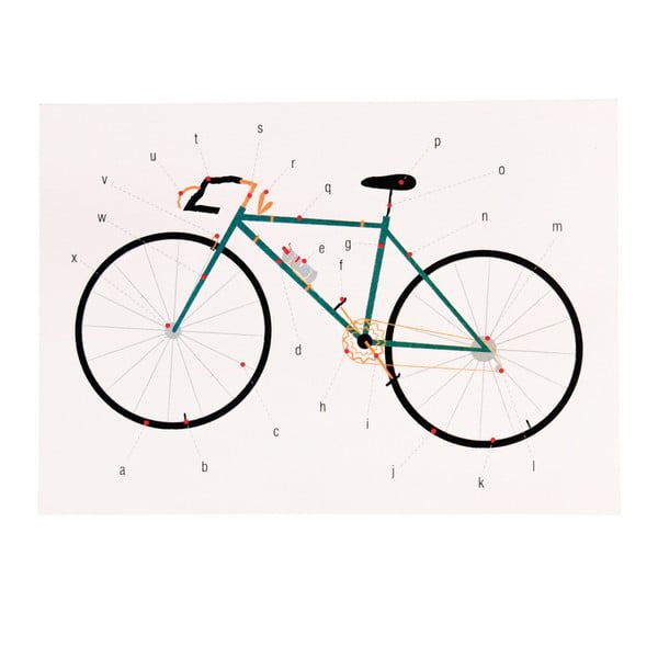 Prázdne narodeninové prianie s obálkou Rex London Anatomy Of a Bicycle