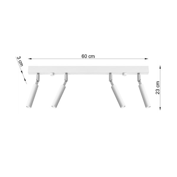 Biele bodové svietidlo 3x60 cm Tiden – Sollux-image-2