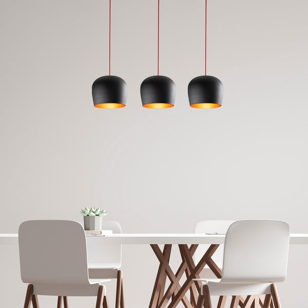 Čierne závesné svietidlo s kovovým tienidlom Berceste – Opviq lights-image-1