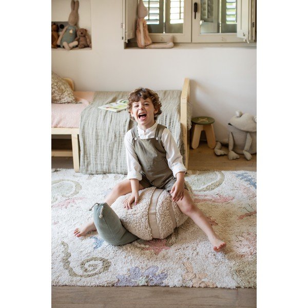 Svetlozelený/krémovobiely detský sedací vak Mr. Snail – Lorena Canals-image-4