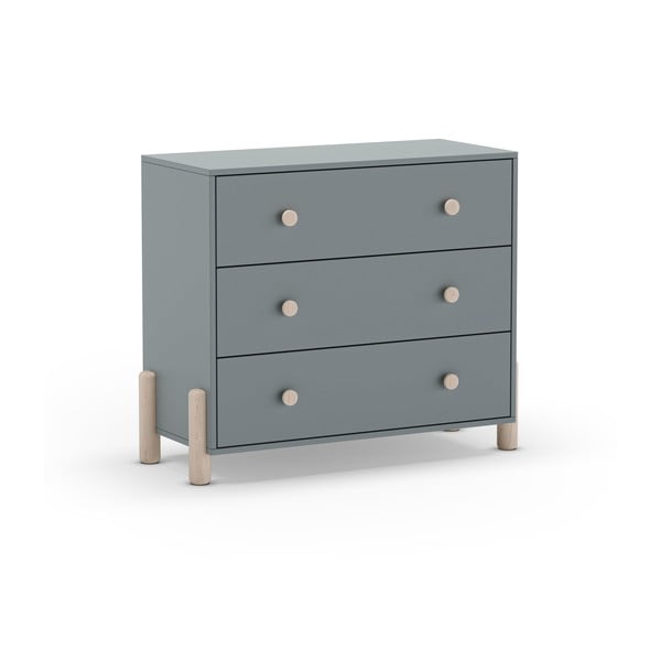 Detská komoda sivozelená z borovicového dreva 90x80x40 cm Enola – Marckeric-image-4