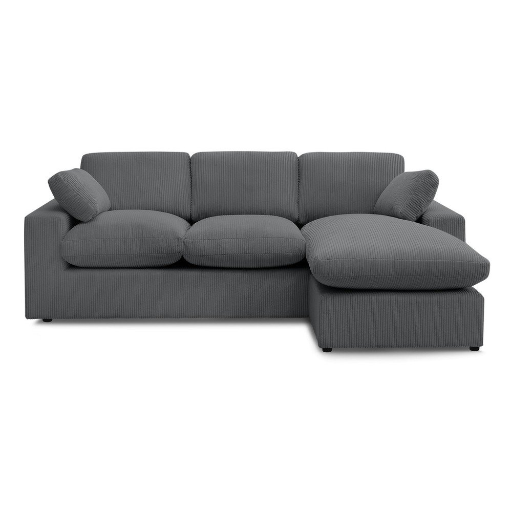 Tmavosivá menčestrová rohová pohovka Belair – Bobochic Paris