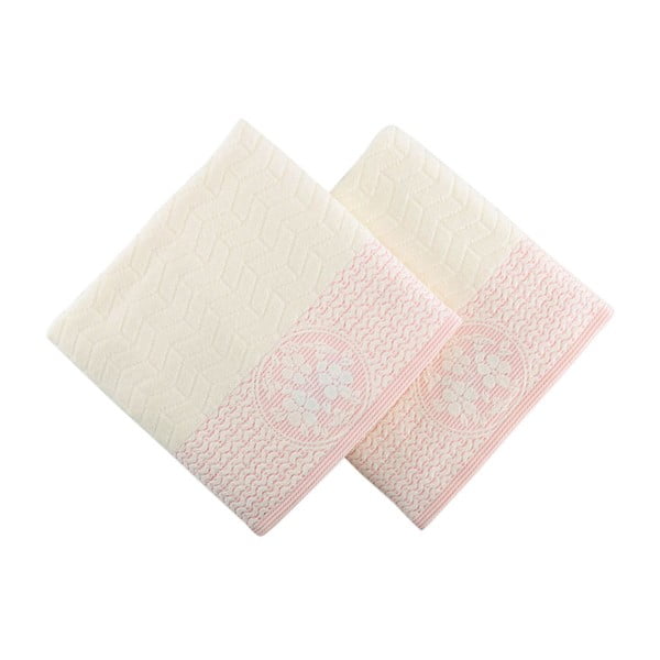 Sada 2 uterákov s ružovým detailom Amadeus, 50 × 90 cm