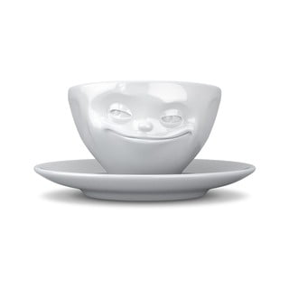 Biela usmievavá porcelánová šálka na kávu 58products, objem 200 ml