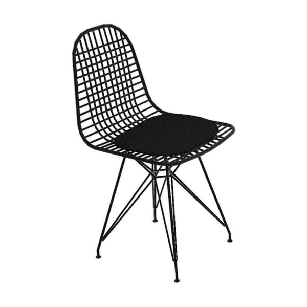 Čierne kovové jedálenské stoličky v súprave 2 ks Kafes – Kalune Design