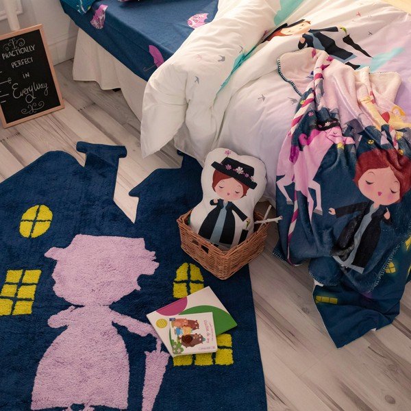 Tmavomodrý detský koberec 120x160 cm Nanny – Mr. Fox-image-1