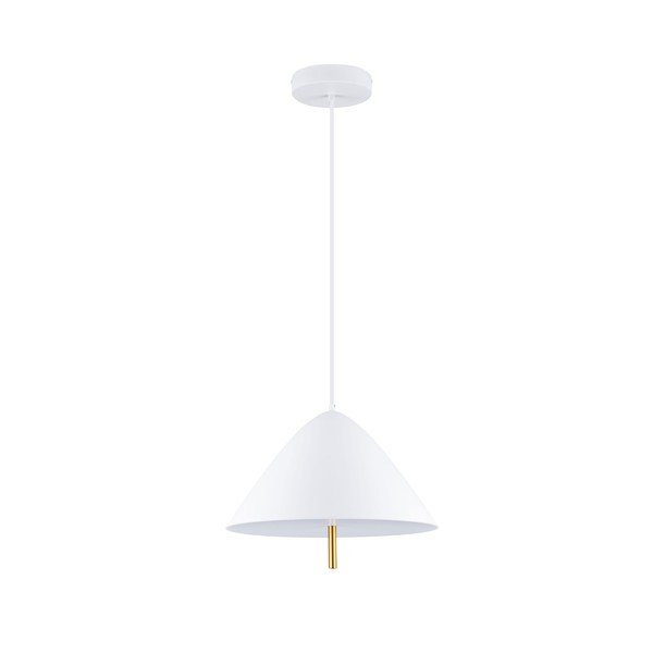 Biele kovové LED závesné svietidlo s kovovým tienidlom ø 40 cm Oros – Nova Luce