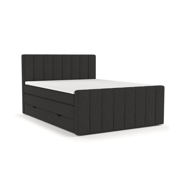 Čierna boxspring posteľ s úložným priestorom 140x200 cm Ruby – Maison de Rêve