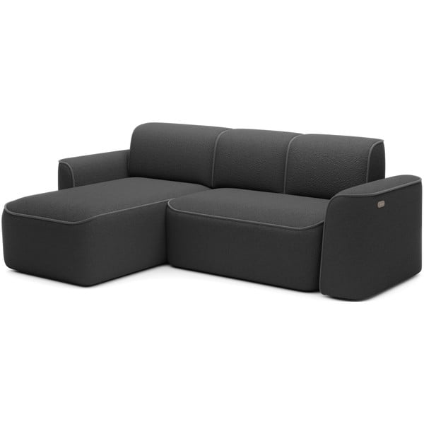 Tmavosivá rohová pohovka z textílie buklé (ľavý roh/s leňoškou) Ume – ELTAP-image-2