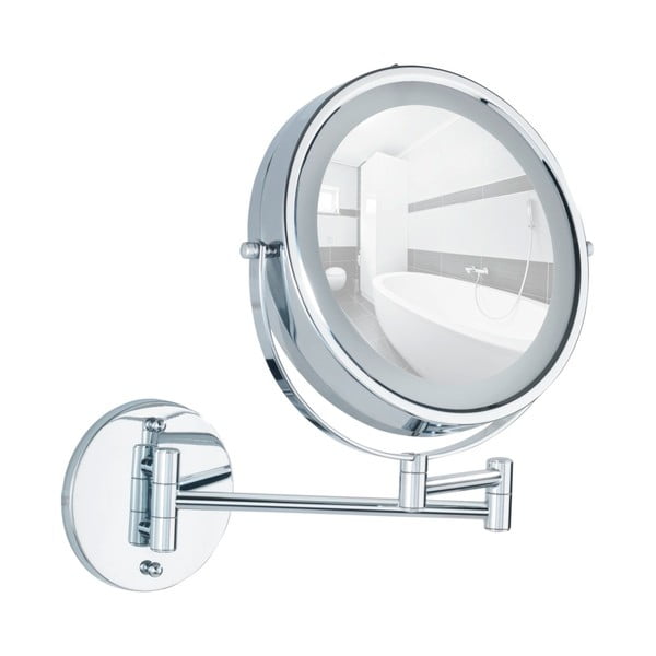Kozmetické zrkadlo s osvetlením/zväčšovacie (5x) ø 17,5 cm Power-Loc Lumi – Wenko-image-2