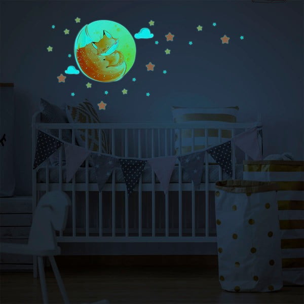 Detská samolepka na stenu 30x30 cm Dreamy Fox - Ambiance-image-2