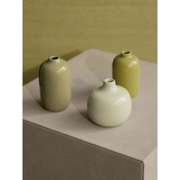 Zelené keramické súprava váz 3 ks (výška  9 cm) Ceola – Blomus-image-1