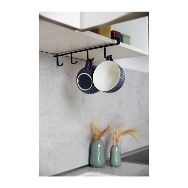 Čierny vešiak pod poličku na 4 hrnčeky Wenko-image-2