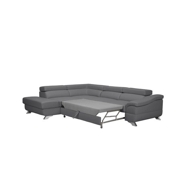 Sivá rozkladacia pohovka s úložným priestorom Windsor & Co Sofas Gamma, ľavá strana-image-2