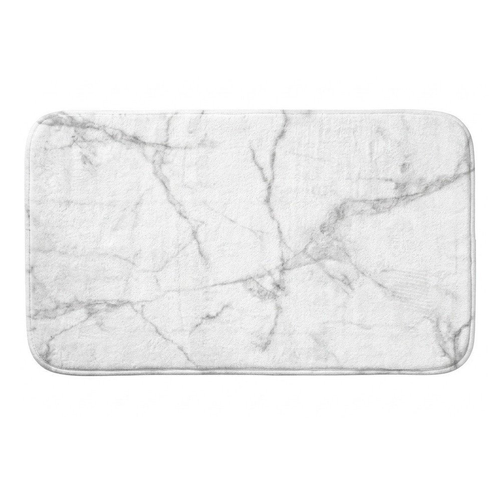 E-shop Biela/sivá textilná kúpeľňová predložka 45x75 cm Marbre – douceur d'intérieur