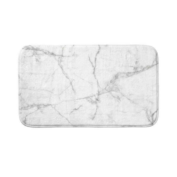 Biela/sivá textilná kúpeľňová predložka 45x75 cm Marbre – douceur d'intérieur