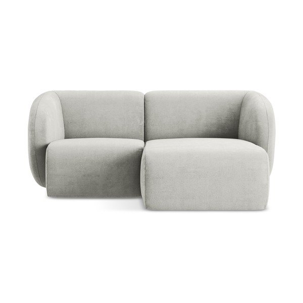 Svetlosivá ženilková rohová pohovka (pravý roh/s leňoškou) Lani – Makamii