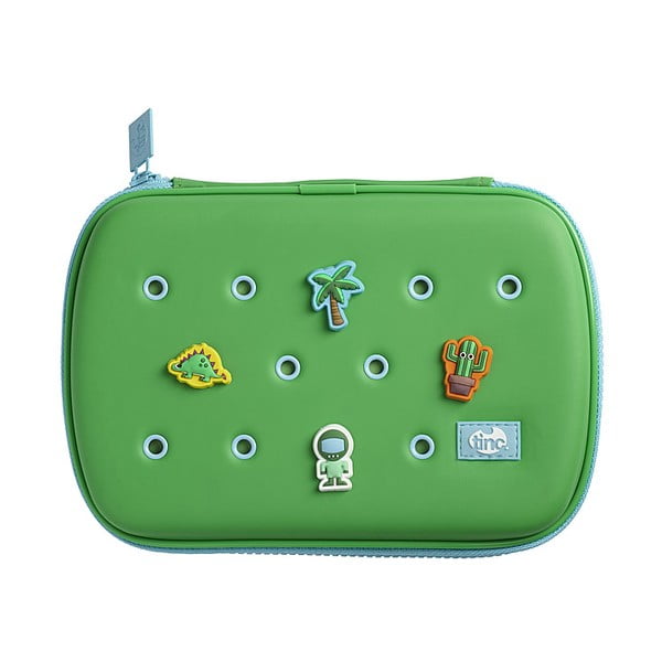Zelený peračník so 4 ozdobnými odznačikmi TINC Buds