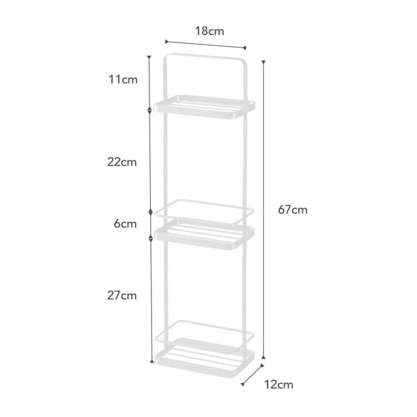 Biely stojan do kúpeľne s 3 policami YAMAZAKI Takamtsu-image-2