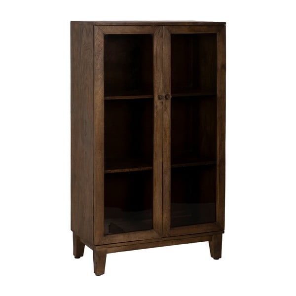Hnedá vitrína z mangového dreva 80x140x40 cm Ravi – Ixia