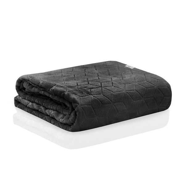 Čierna deka z mikrovlákna DecoKing Nessa, 210 × 170 cm