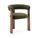 Khaki/hnedé jedálenské kreslo s podrúčkami z jaseňového dreva Granite – Kave Home