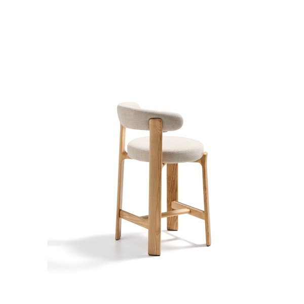 Béžová/v svetlo prírodnej farbe barová stolička z jaseňového dreva (výška sedadla 65 cm) Granite – Kave Home-image-4