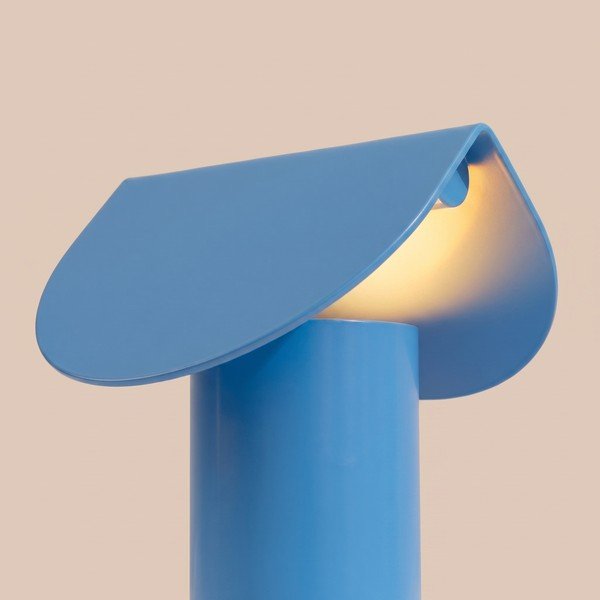 Svetlomodrá hliníková LED stolová lampa (výška  15 cm) BISCUIT – Thoro-image-2