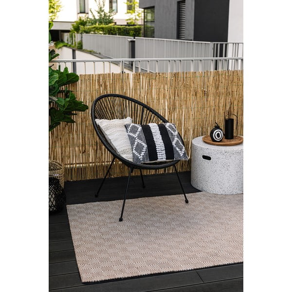 Krémovobiely obojstranný vonkajší koberec z recyklovaného plastu Green Decore Solitaire, 120 x 180 cm-image-2