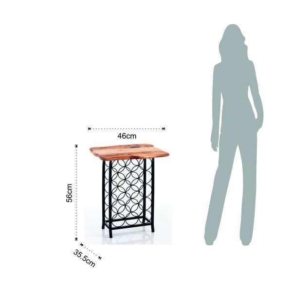 Kovový regál na víno v čierno-prírodnej farbe počet fliaš 15 46x56x35,5 cm Ras – Tomasucci-image-3