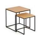 Odkladacie stolíky v súprave 2 ks s doskou v dubovom dekore 45x45 cm Yoana – Kave Home